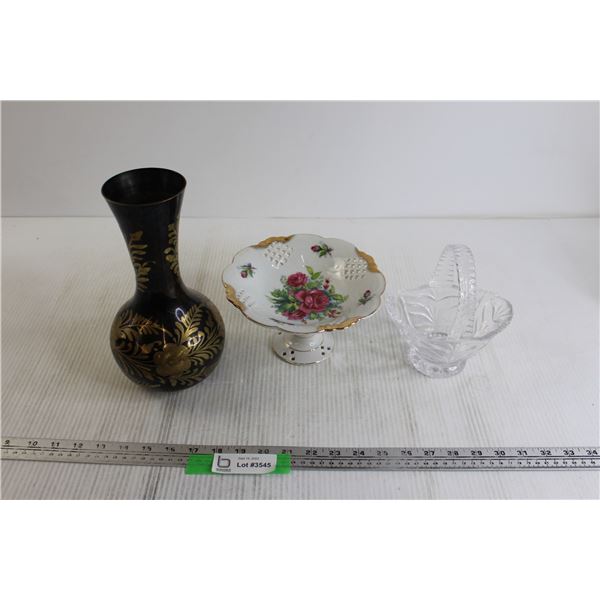 Vase, Serving Dish, Glass Basket Decoration