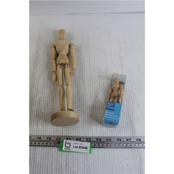 (2) Wooden Mannequins - (1) Sealed