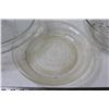 Image 4 : (5) Glass Dishes- Stand, Apple Bowl, Plates
