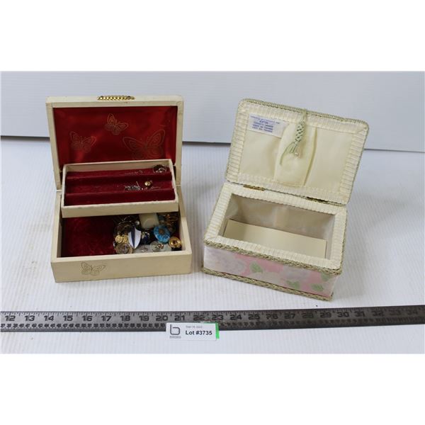 Jewelry Boxes - With Contents and Sewing Box