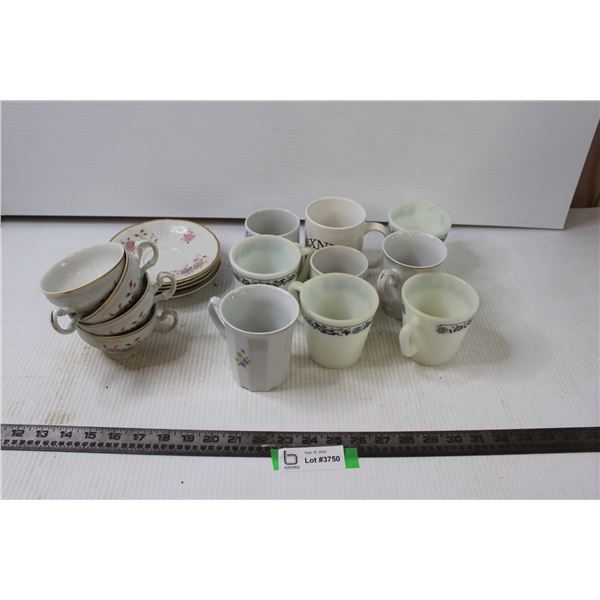 (9) Assorted Mugs and (4) Bernadotte Cups and Saucers -Czechoslovakia