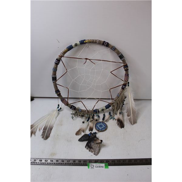 Dream Catcher with Wolf Head