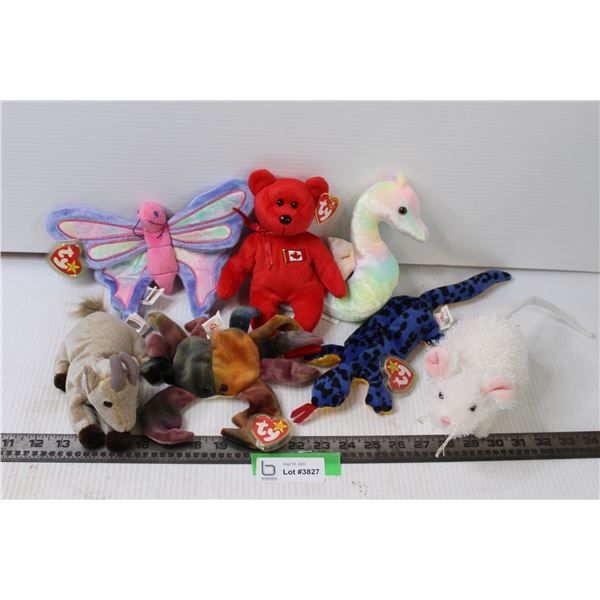 (6) Ty Beanie Babies and One Webkin