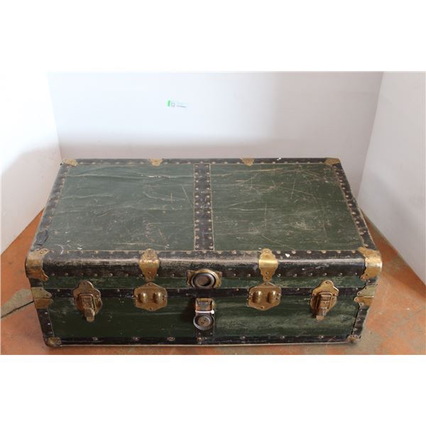 *Antique Storage Trunk with Key - Some Wear, 21" x 36" x 13" High