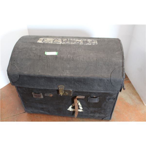 *Round Top Antique Storage Trunk - Some Wear, 22" x 34" x 33" High