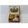 Image 5 : Cigar Box w/Vintage Metal Pharmaceutical Tins