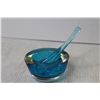 Image 4 : Blue Glass Mortar & Pestle