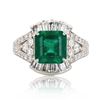 Image 1 : 3.61 ctw Emerald and 1.52 ctw Diamond Platinum Ring