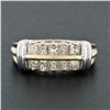 Image 2 : Modern 14k TT Gold 1.10 ctw Princess Cut Diamond 7.40mm Wide Dual Row Band Ring