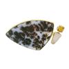 Image 1 : Large 18k Gold Dendritic Agate Amber & Natural Rock Crystal Designer Brooch Pin