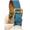 Image 6 : Hermes Blue gold-Plated and Leather Medor Quartz 20mm Watch