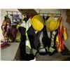 Image 1 : GROUP LOT OF SAFETY TYPE ITEMS - SUSPENSION TRAUMA SAFETY STRAP, HIGH-VIS VESTS, RESPIRATORS &