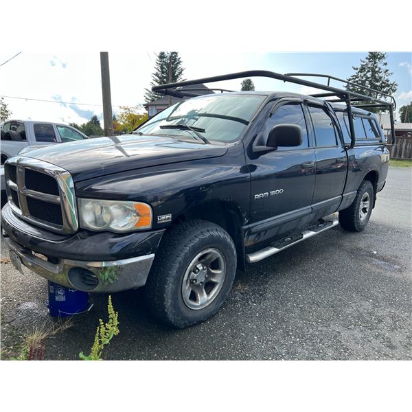 2004 DODGE RAM 1500 4X4 SLT, 4DR CREW CAB PU, BLACK, VIN # 1D7HU18D94J247057