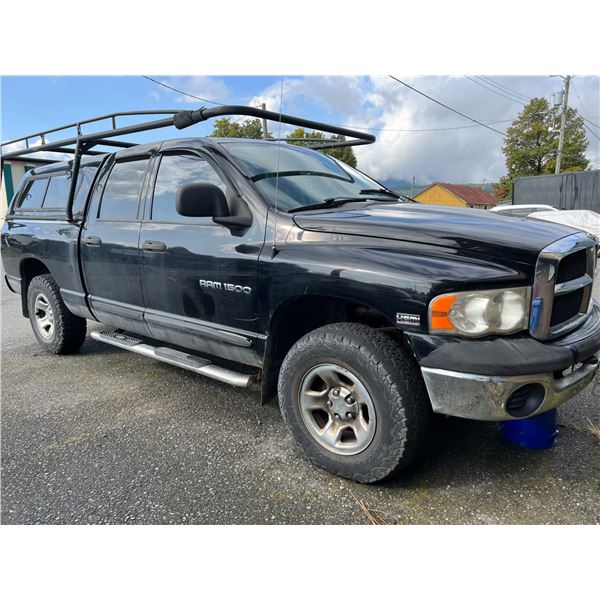 2004 DODGE RAM 1500 4X4 SLT, 4DR CREW CAB PU, BLACK, VIN