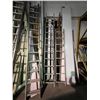 Image 1 : LOUISVILLE 24' ALUMINUM EXTENSION LADDER AND 2 OTHER ALUMINUM LADDERS (1 X 11' & 1 X 8')