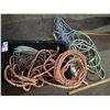 Image 1 : 2 LARGE TOTES OF ASSORTED SAFETY ROPES & OTHER SAFETY TYPE EQUIPMENT (TOTES INCLUDED)