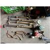 Image 1 : CRATE OF GAS TORCH ACCESSORIES. 4 TORCHES- UNIWELD, VICTOR, 6 BRAISING TIPS, 4 REGULATORS