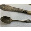 Image 3 : ANTIQUE SILVER ENGRAVED SERVING UTENSILS