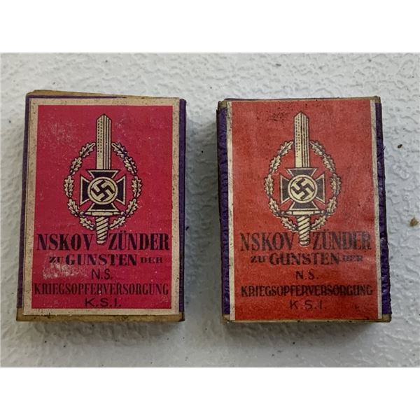 VINTAGE NAZI GERMANY MATCHES WITH NSKOV INSIGNIA