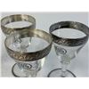 Image 3 : ANTIQUE SILVER AND GLASS SET OF 5 WINE / LIQUOR GLASSES WITH MONOGRAM