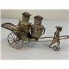 Image 1 : VINTAGE HONK KONG STERLING SILVER SALT AND PEPPER SHAKERS RICKSHAW