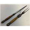 Image 6 : ANTIQUE BRITISH VICTORIAN ICE PICK AND FORK SET