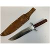 Image 1 : VINTAGE ARKANSAS TOOTHPICK HUNTING BOWIE KNIFE WITH LEATHER SHEET