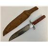 Image 2 : VINTAGE ARKANSAS TOOTHPICK HUNTING BOWIE KNIFE WITH LEATHER SHEET