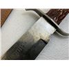 Image 4 : VINTAGE ARKANSAS TOOTHPICK HUNTING BOWIE KNIFE WITH LEATHER SHEET