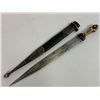Image 1 : ANTIQUE RUSSIAN COSSACK CAUCASIAN KINJAL DAGGER 84 SILVER DECORATED