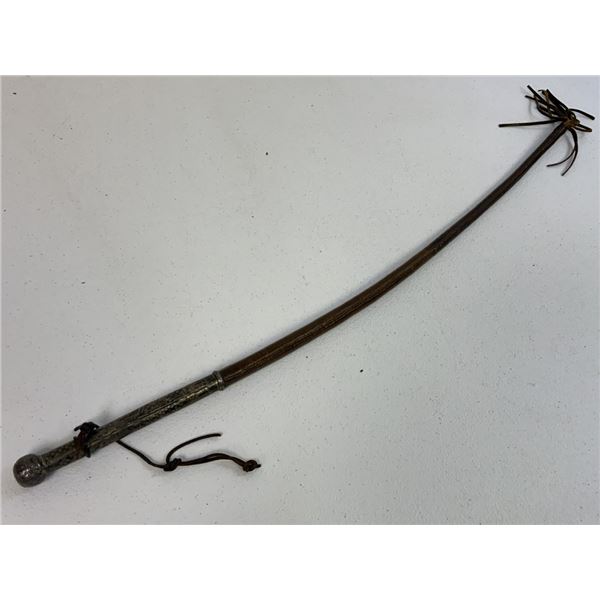 ANTIQUE RUSSIAN COSSACK CAUCASIAN HORSE RIDING WHIP SILVER DECORATED