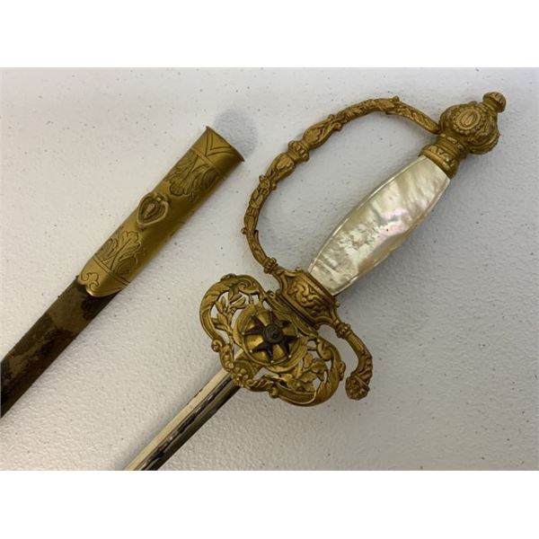 ANTIQUE ST.GEORGE DIPLOMATIC OFFICER HONORARY SWORD VATICAN 19TH C