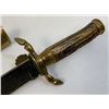 Image 5 : ANTIQUE GERMAN LARGE HUNTING DAGGER SHORT SWORD HIRSCHFANGER WITH ETCHED BLADE
