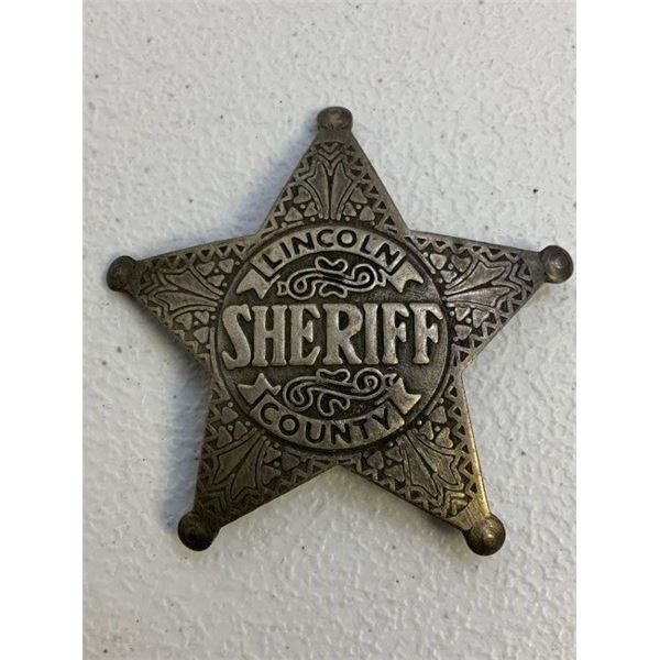 VINTAGE OBSOLETE LINCOLN COUNTY SHERIFF BADGE