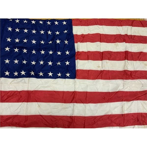 USA VINTAGE WWII ERA 48 STAR AMERICAN FLAG WITH FRINGES