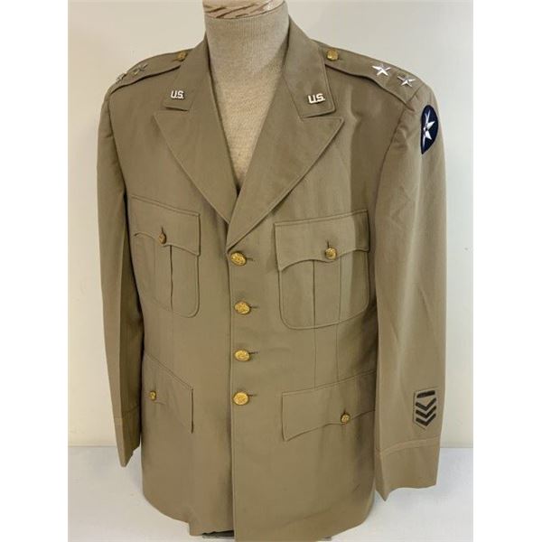 WWII US 2 STAR GENERAL SUMMER LIGHT UNIFORM TUNIC
