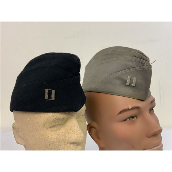 WWII US NAVY OFFICERS LOT OF 2 GARRISON CAPS