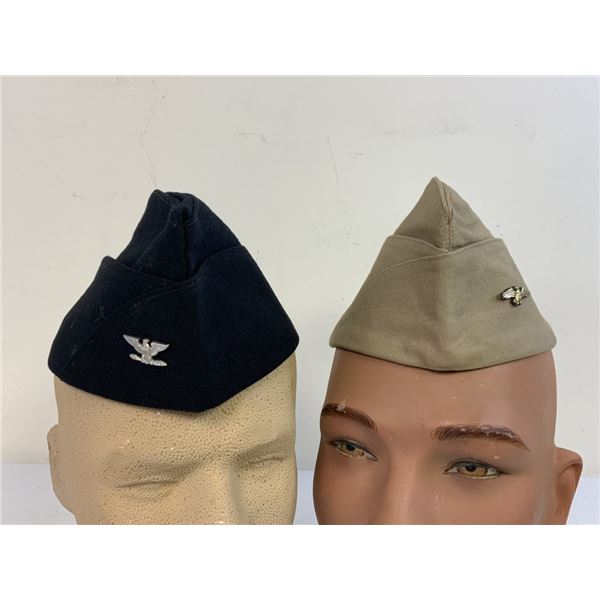 WWII US NAVY OFFICERS LOT OF 2 GARRISON CAPS