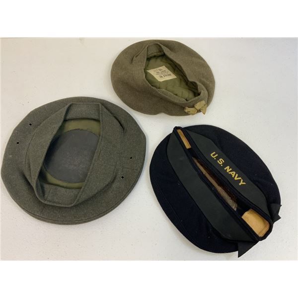 WWII AND LATER US LOT OF HEADGEAR