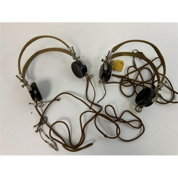 WWII US AIR FORCE LOT OF 2 HEAD SETS