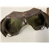 Image 3 : WWII US AIR FORCE PILOT BROWN LEATHER FLIGHT HELMET WITH GOGGLES