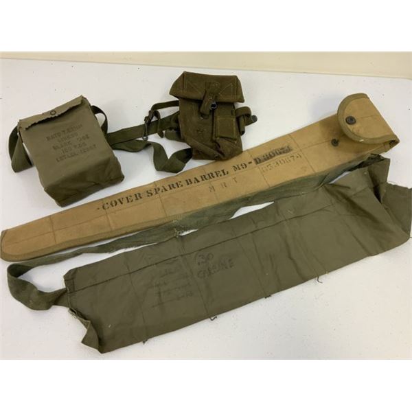 WWII AND LATER US BARREL COVER AND AMMUNITION POUCHES