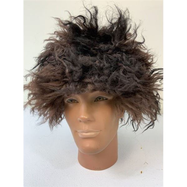 RUSSIAN CAUCASIAN COSSACK PAPAKHA LAMB FUR HAT - BLACK