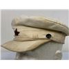 Image 2 : USSR PRE WII 1930's ARMY OFFICER SUMMER WHITE CANVAS MATERIAL VISOR CAP HAT