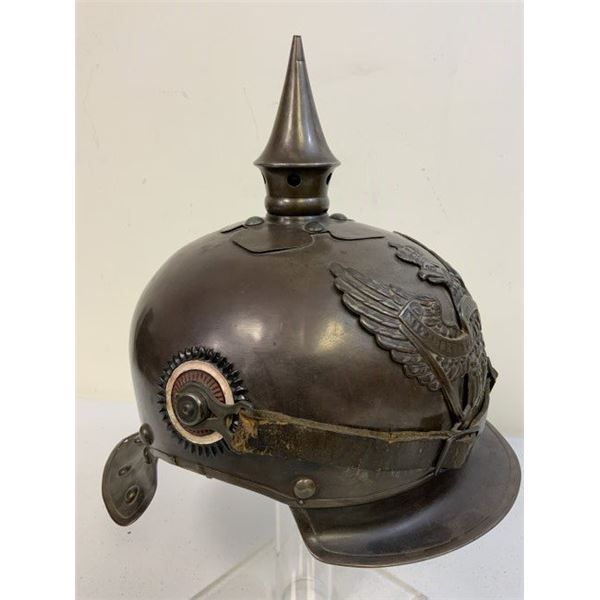 IMPERIAL GERMANY WWI CAVALRY "JAGER ZU PFERDE" LOBSTER TAIL PICKELHAUBE SPIKED METAL HELMET