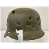 Image 2 : WWII GERMAN M35 COMBAT DAMAGED RUSSIAN FRONT HELMET