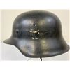 Image 3 : WWII GERMAN M42 COMBAT HELMET PAINTED BLACK