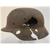 Image 1 : WWII GERMAN M35 HEAVY COMBAT DAMAGED HELMET FROM RUSSIAN FRONT