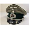 Image 2 : WWII GERMAN ARMY JAGER OFFICERS VISOR HAT CAP