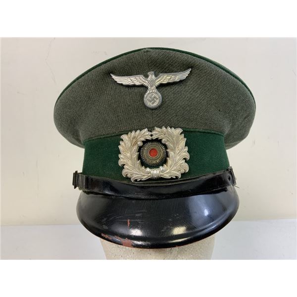 WWII GERMAN CUSTOMS OFFICIAL NCO OFFICER VISOR CAP HAT